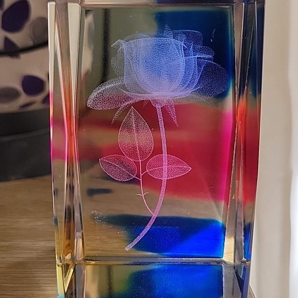 Multicolor Crystal Rose Art Piece - Picture 2 of 6